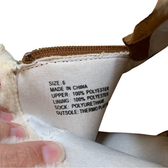 American Eagle Brown Shearling Zip Up Short Booties - Picture 8 of 11